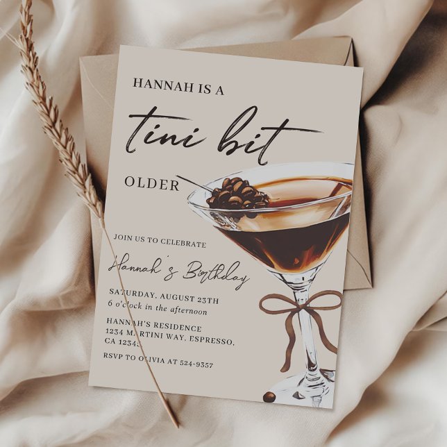 Invitation Un Tini Un Peu Plus Ancien Chic Espresso Martini A (Créateur téléchargé)