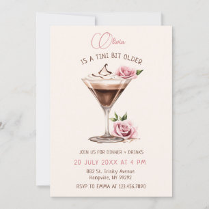 Invitation Un Tini Un Peu Plus Ancien Espresso Floral Martini