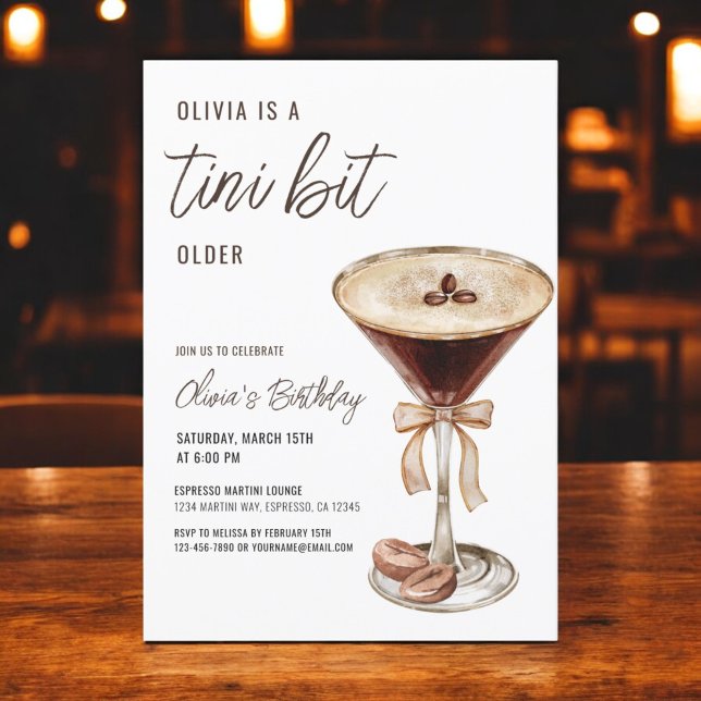 Invitation Un Tini Un Peu Plus Ancien Espresso Martini fête d (Créateur téléchargé)