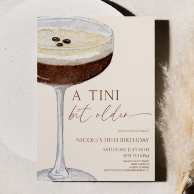 Invitation Un Tini Un Peu Plus Ancien Expresso Martini Annive (Créateur téléchargé)