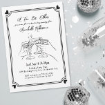 Invitation Un Tini Un Peu Plus Ancien Martini<br><div class="desc">Élégant Noir et Blanc "A Tini Bit Older" Adulte Anniversaire Invitation de fête. Célébrez une année de plus en style avec ce design chic et sophistiqué, parfait pour une réunion d'anniversaire élégante. L'avant est ornée d'une magnifique illustration dessinée à la main de deux mains de lunettes à martini inclinables, symbolisant...</div>