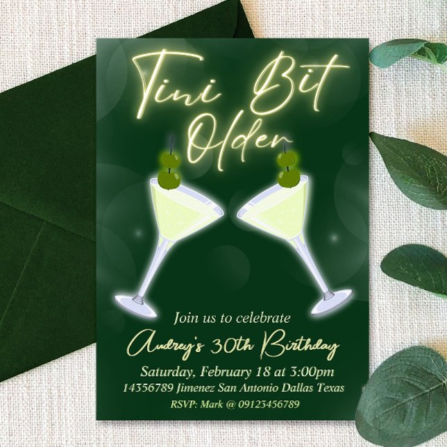 Invitation Un Tini Un Peu Plus Ancien - Martini (A Tini Bit Older - Martini Invitation
)