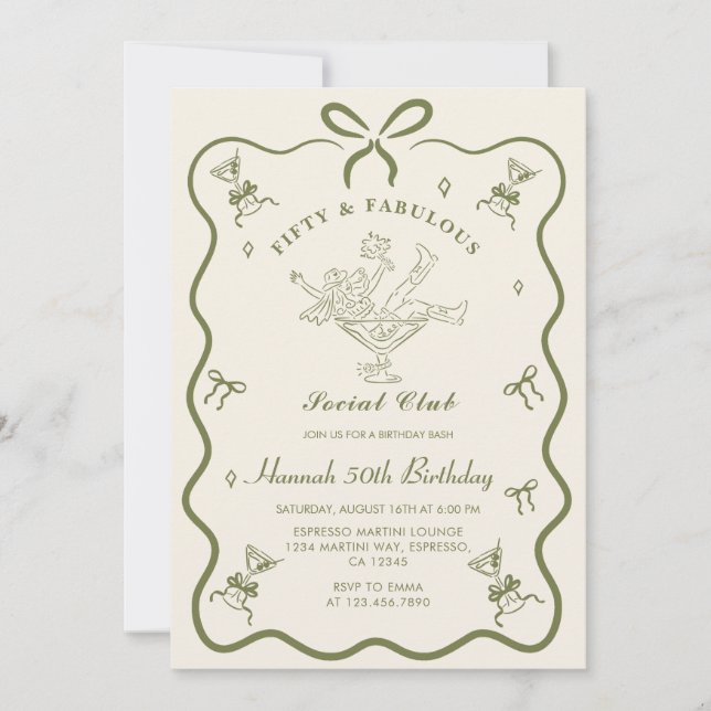 Invitation Un Tini Un Peu Plus Ancien Martini Bow Cinquante A (Devant)