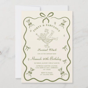 Invitation Un Tini Un Peu Plus Ancien Martini Bow Quarante An
