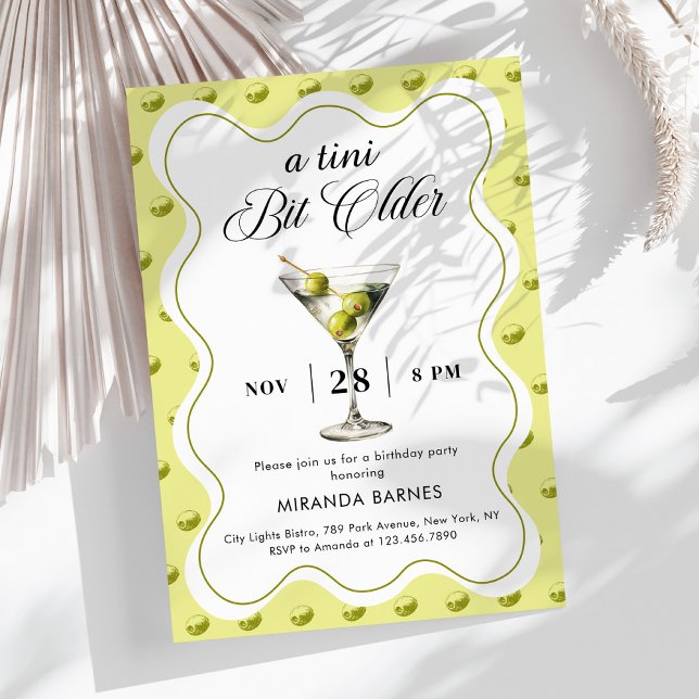 Invitation Un Tini Un Peu Plus Ancien Martini Olive Anniversa (Créateur téléchargé)
