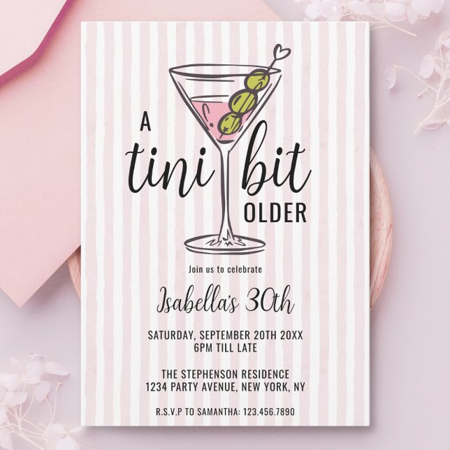 Invitation Un Tini Un Peu Plus Ancien Martini Rose (Créateur téléchargé)