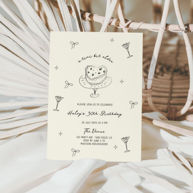 Invitation Un Tini Un Peu Plus Ancienne Main Quirky Dessinée  (Créateur téléchargé)