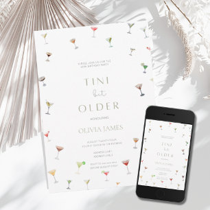 Invitation Un tini un peu plus vieux martini l'anniversaire d