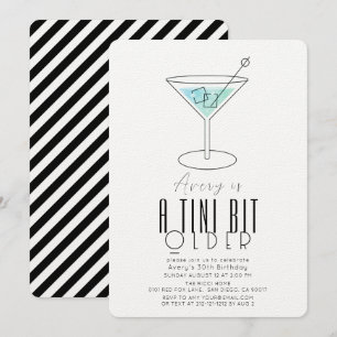 Invitation Un Tini Un peu plus vieux Martini Turquoise Modern
