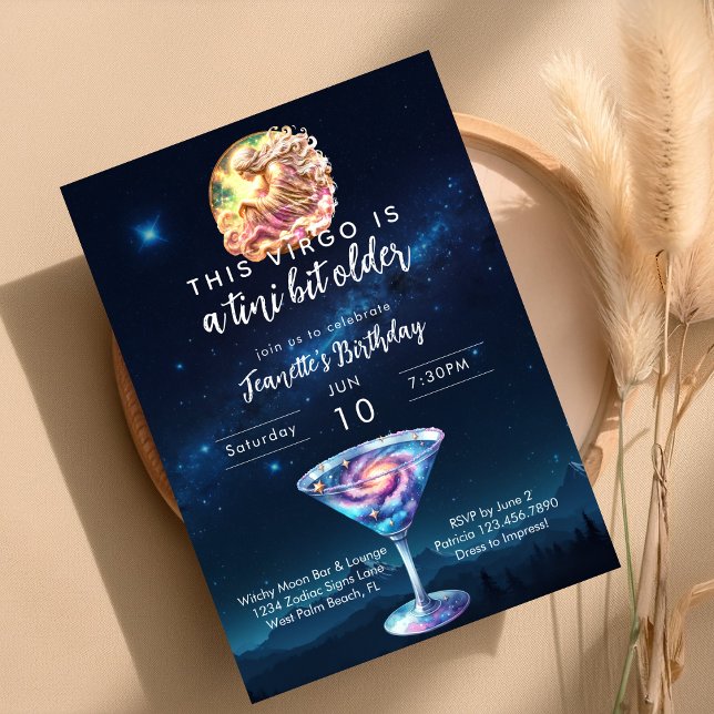 Invitation Un Tini Un Peu Vierge Plus Vieux Zodiac Martini An (Créateur téléchargé)