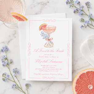 Invitation Un toast à la mariée Champagne au pamplemousse