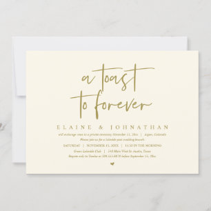 Invitation Un toast à l'éternité, Mariage Elopement Brunch Pa