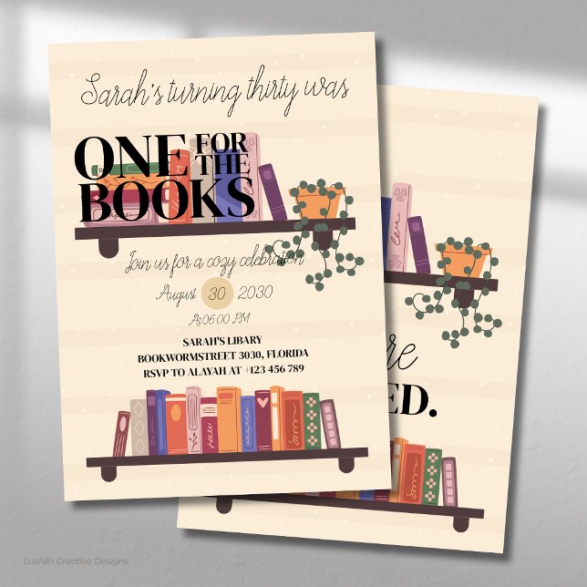 Invitation Un trente anniversaire de bibliophile à marquer d' (Créateur téléchargé)