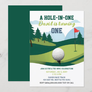 Invitation Un trou dans un Tee-Rific Golf Anniversaire