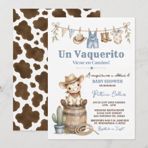 Invitation Un Vaquerito Viene en Camino Baby Shower espagnol