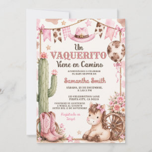 Invitation Un Vaquerito Viene en Camino Fête de Naissance Béb