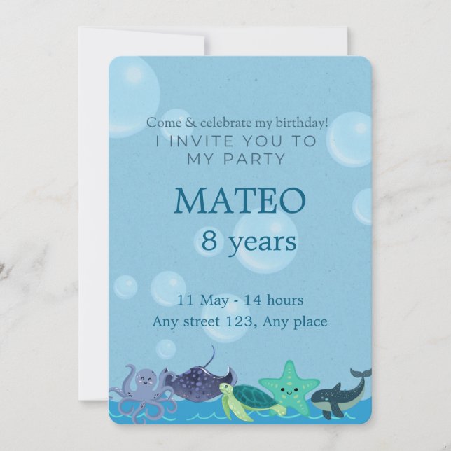 Invitation Under the Sea Birthday for Kids (Devant)