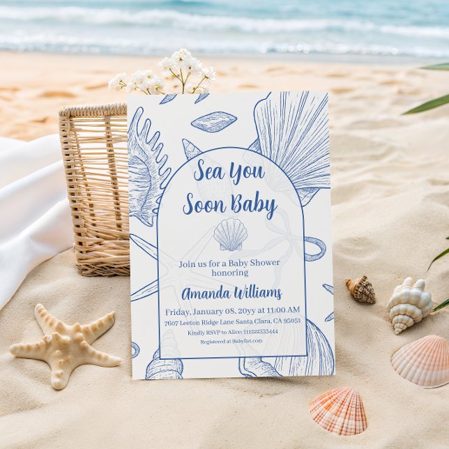 Invitation Under The Sea You Soon Blue Boy Baby Shower (Créateur téléchargé)