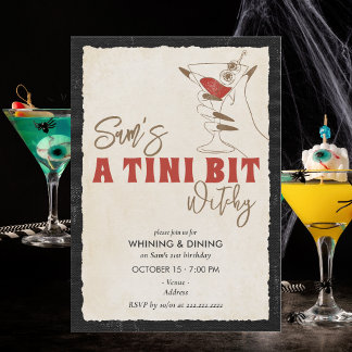 Invitation Une 21e fête d'anniversaire Halloween Cocktail un 