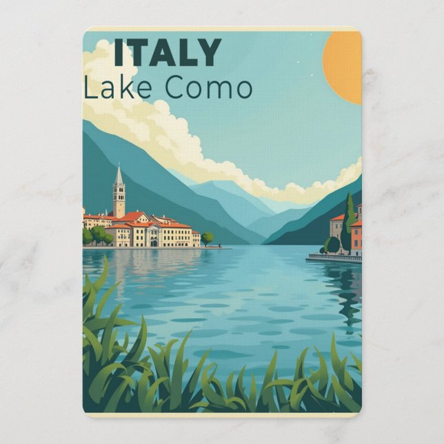 Invitation Une affiche de voyage classique nostalgique – Lac  (Devant)