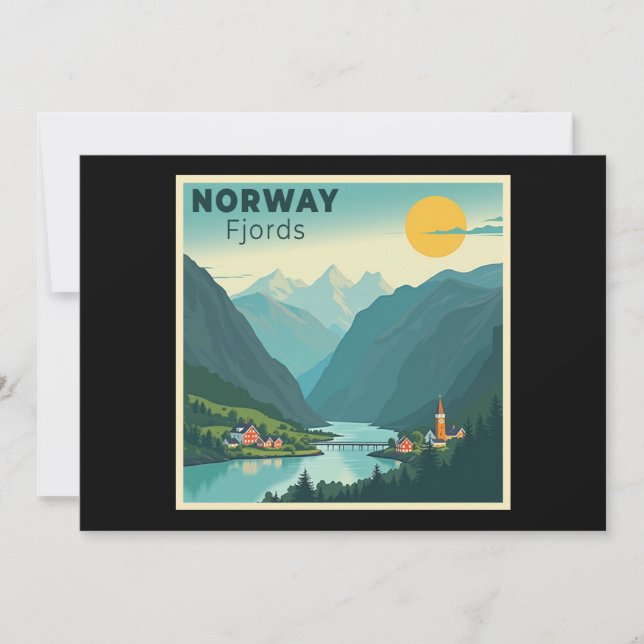 Invitation Une affiche de voyage classique nostalgique - Norv (Devant)