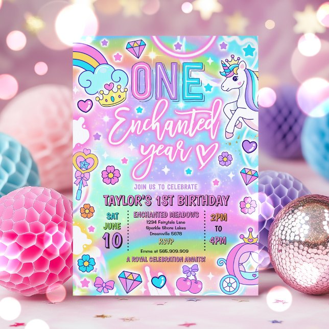 Invitation Une année enchantée Princesse de conte de fées 1er (Créateur téléchargé)