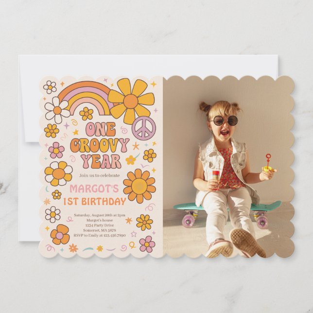 Invitation Une année Super 1ère fête d'anniversaire Photo (Devant)