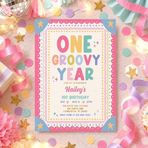 Invitation Une année super fille fantaisiste 1er anniversaire