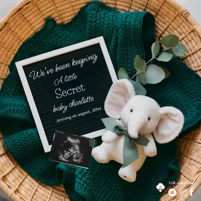 Invitation Une annonce de grossesse dans un panier Neutre cos (Créateur téléchargé)