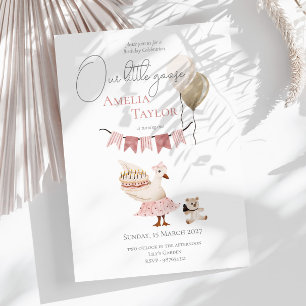 Invitation Une Aquarelle d'oie d'anniversaire Vintage