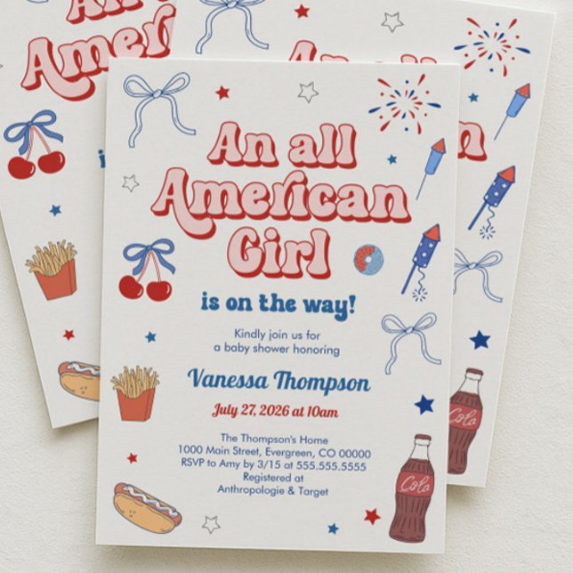 Invitation Une Baby Shower 100% Américaine (Créateur téléchargé)