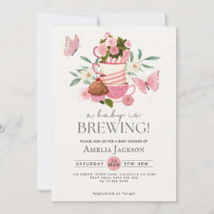 Invitation Une Baby shower à l'ancienne thé party Un bébé est