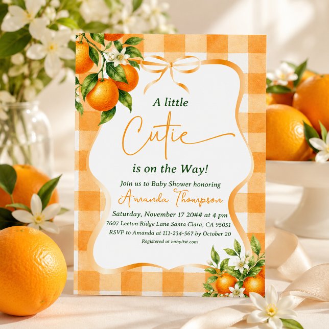 Invitation Une Baby Shower A Little Cutie (Créateur téléchargé)