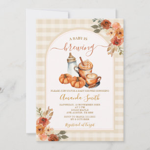 Invitation Une Baby Shower Automnale : Un Bébé Est En Train D