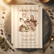 Une Baby Shower Café Neutre 'Un Bébé Est En Train