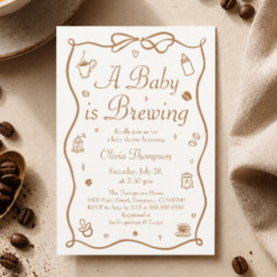 Invitation Une Baby Shower Café Un Bébé Est En Route