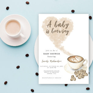 Invitation Une Baby Shower Café Un Bébé Est En Train De Brass