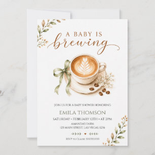Invitation Une Baby Shower Café "Un Bébé Est En Train De Prép