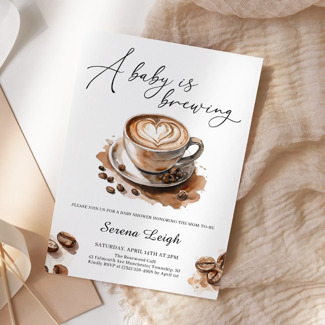 Invitation Une Baby Shower Café 'Un Bébé se Prépare' (Créateur téléchargé)