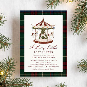 Invitation Une Baby Shower Carrousel de Noël Joyeuse