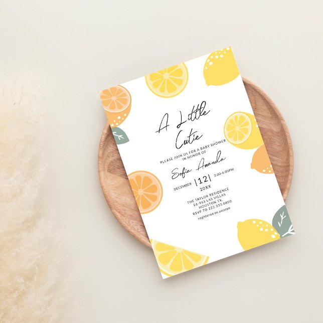 Invitation Une Baby Shower Citron Pastel Mignonne (Créateur téléchargé)
