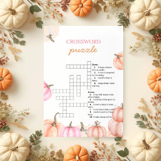 Invitation Une Baby Shower Citrouille | Jeu de Mots Croisés