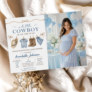 Invitation Une Baby Shower Cowboy Bébé Garçon