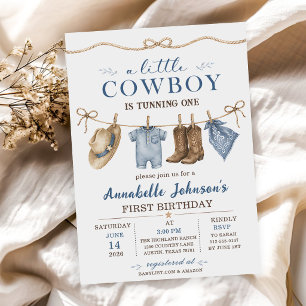 Invitation Une Baby Shower Cowboy pour Petit Garçon