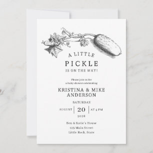 Invitation Une Baby-Shower de Bébé de Petit Cornichon sans Ge
