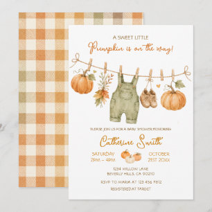 Invitation Une Baby Shower de la Petite Citrouille Douce sur
