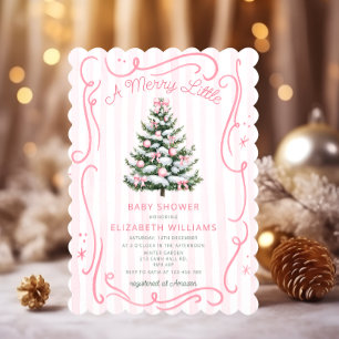 Invitation Une Baby Shower de Noël Joyeuse