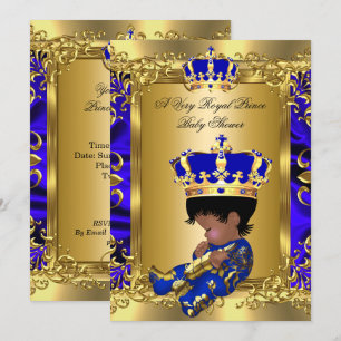 Invitation Une Baby Shower de Prince Très Royal Ethnique