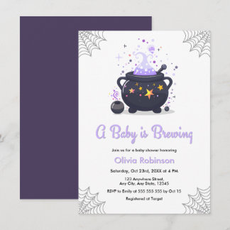 Invitation Une Baby Shower Fête de Bébé Fille Purple A Baby i
