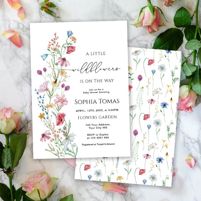 Invitation Une Baby Shower Fleurs Sauvages Bébé (Créateur téléchargé)